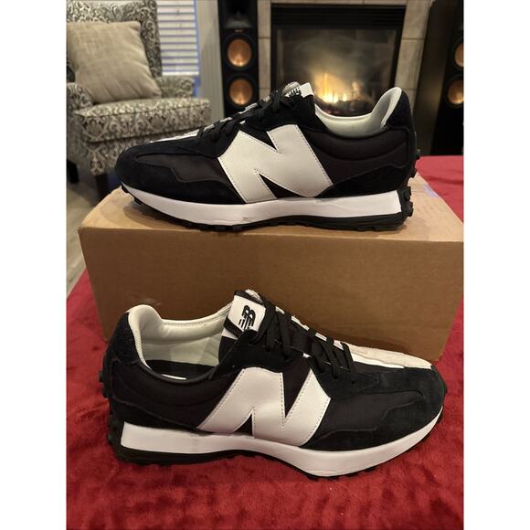 AUTHENTIC New Balance 327 Mens Shoes Size 13 White/Black MS327BW1 EXCELLENT - Picture 3 of 9